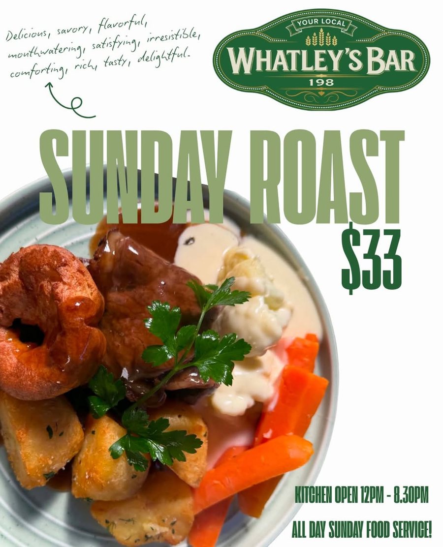 Traditional Sunday Roast — roast beef with all the trimmings, $33